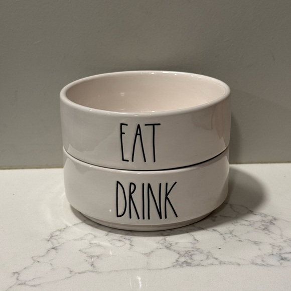 Rae Dunn Other - Rae Dunn White Pet Bowl Set